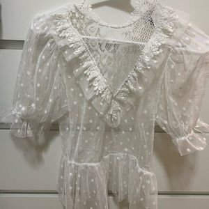 Lace see through blouse